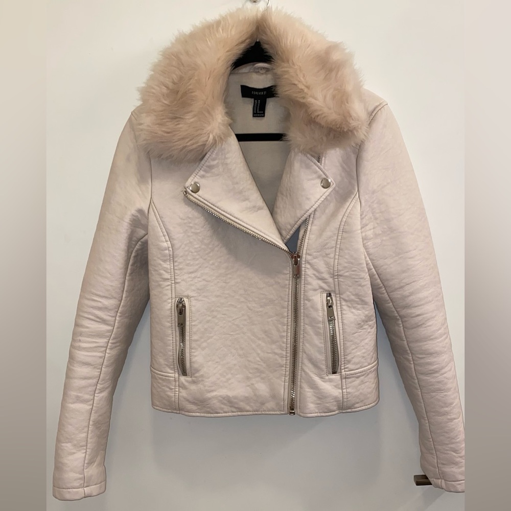 Beige Leather Jacket
